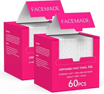 Face Towels Disposable, 120 Ct Clean Towels, XXL, Face Towelettes for Makeup and Clean Skin, Supe... | Amazon (US)