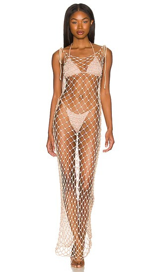 Siren Midi Slip Dress in Tan | Revolve Clothing (Global)