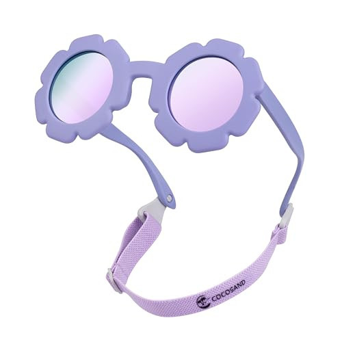 COCOSAND Flower Polarized Baby Sunglasses with Strap UV400 for Infant Toddler Girl Age 3-24 Months | Amazon (US)