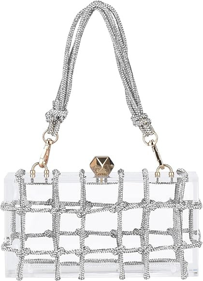 ARTLUXE Acrylic Purse Bag with Rhinestones Clutch Purse Evening Clutches for Wedding and Party | Amazon (US)