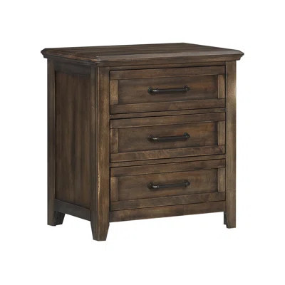 Longwood 3-Drawer Solid Wood Nightstand in Birch Gray | Wayfair North America