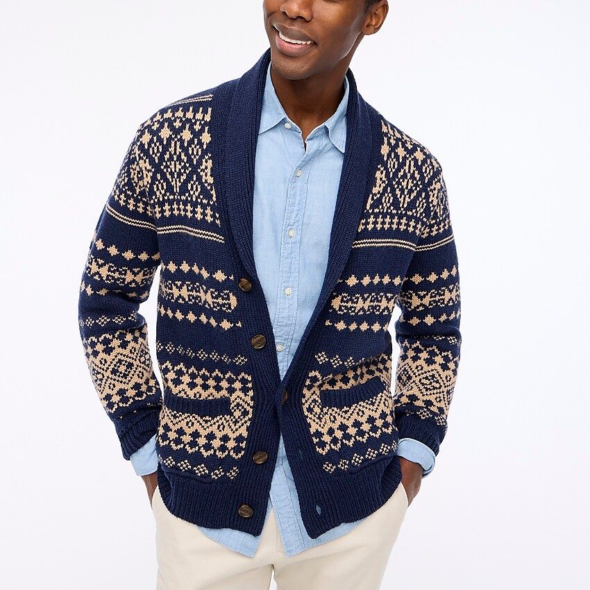 Fair Isle shawl cardigan sweater | J.Crew Factory