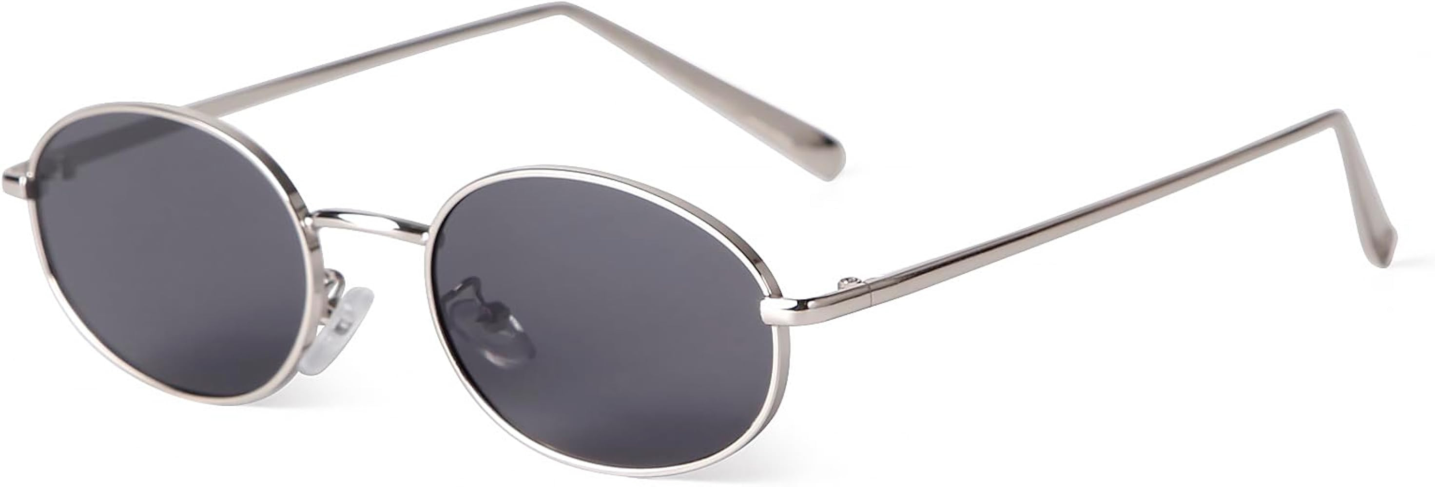 ADE WU Trendy Retro Oval Sunglasses for Women Men 90s Fashion Vintage Lightweight Metal Frame Sun... | Amazon (US)