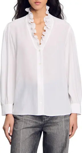 SANDRO Floaty silk shirt | Nordstrom | Nordstrom