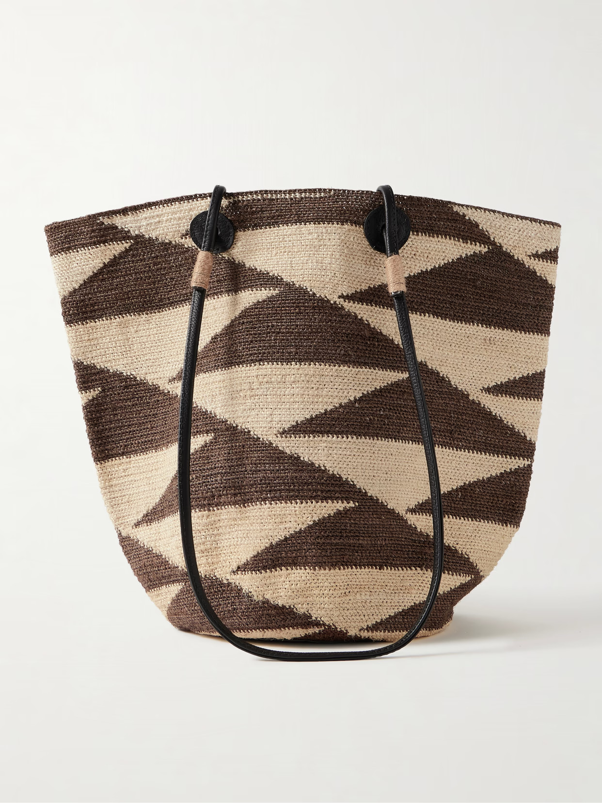 SENSI STUDIO - Shiga Medium Leather-trimmed Sisal Shoulder Bag - Cream | NET-A-PORTER (UK & EU)