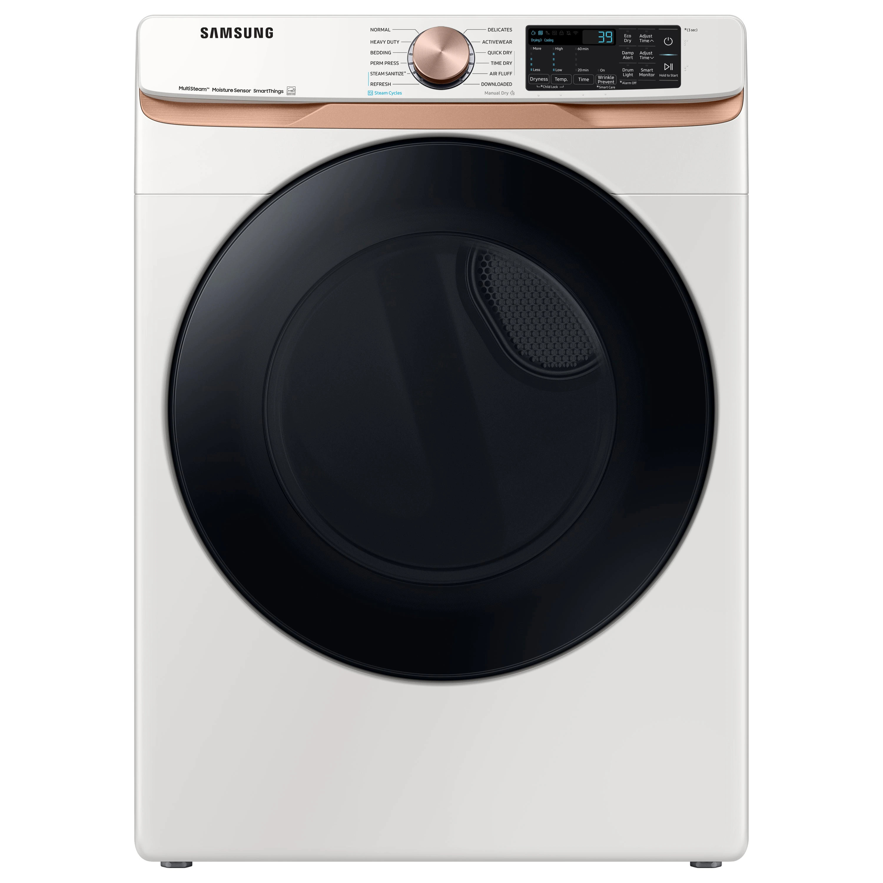 Samsung 7.5-cu ft Stackable Vented Gas Dryer with Steam Cycle ( Ivory ) | DVG50BG8300E | Lowe's