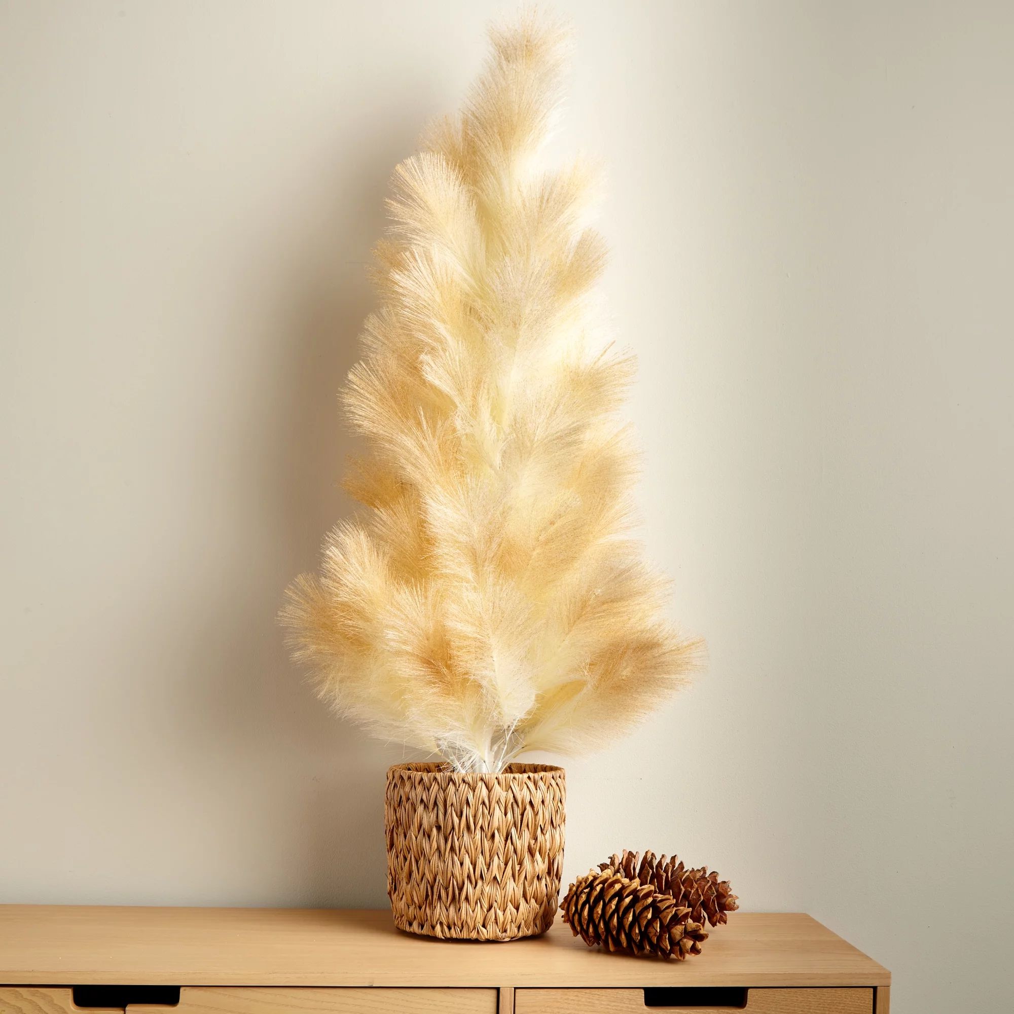 Holiday Time Christmas Pampas Tree in a Basket, 48 inch - Walmart.com | Walmart (US)
