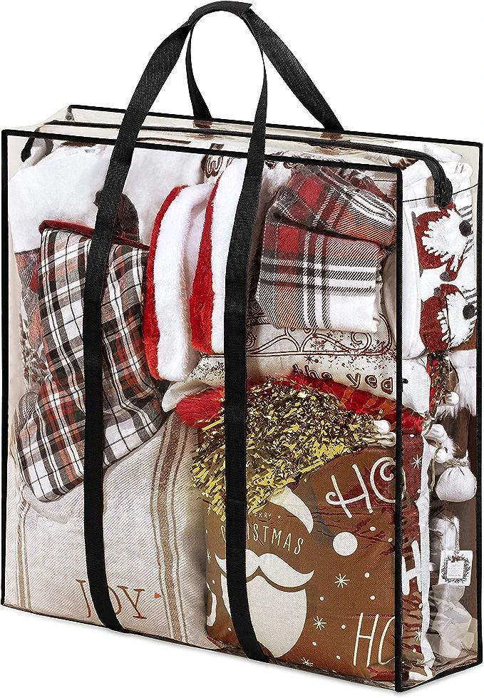 ZOBER Christmas X-Large Accessory Storage Bag Clear, Slim Xmas Decoration Storage Bag for All Chr... | Amazon (US)