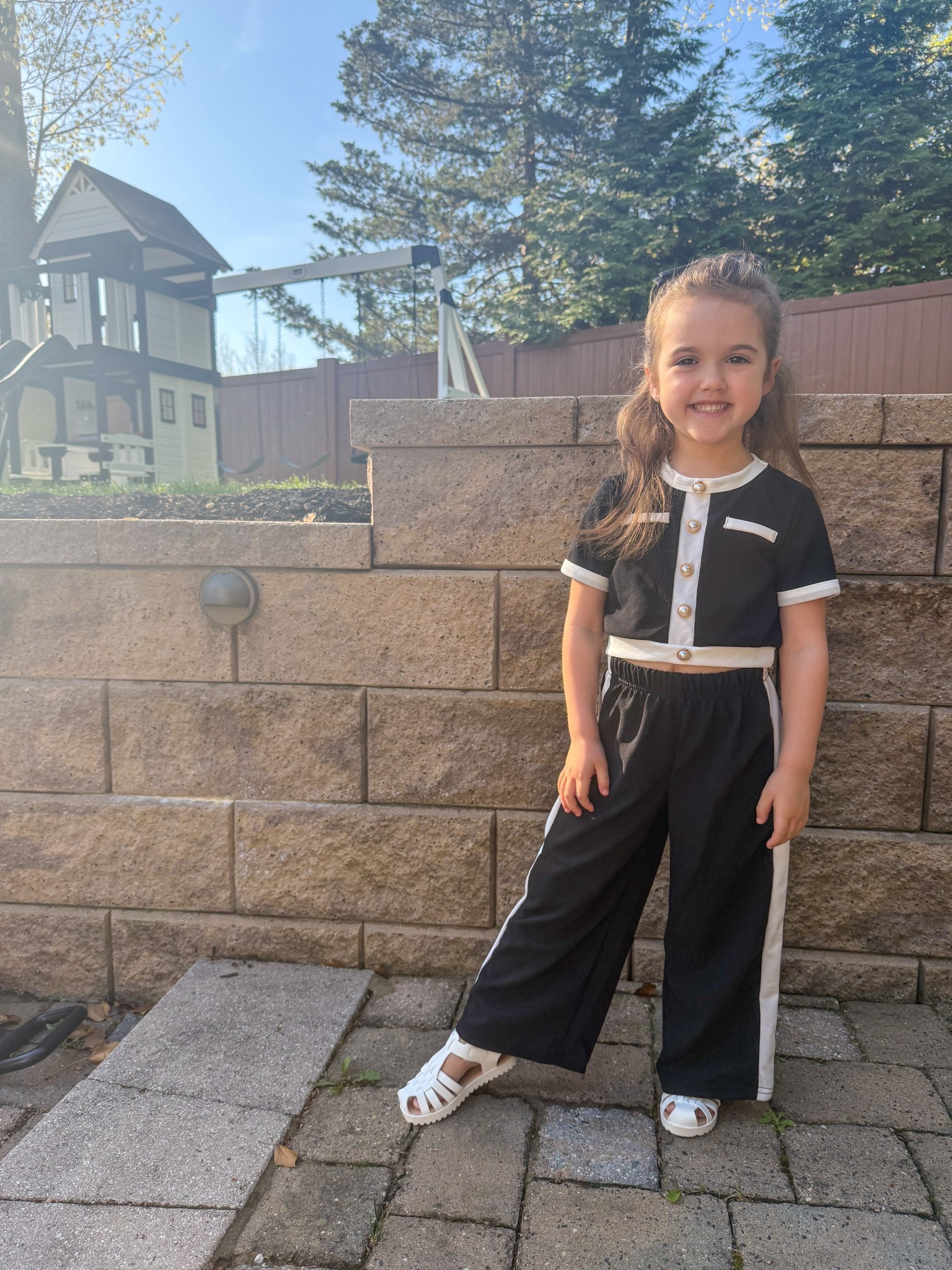 How cute is this 🖤 and 🤍 set for under $12!!! Toddler girls. Girls set. SHEIN girls. SHEIN kids. White sandals. Girls sandals. Closed toe sandals. Summer sandals. Camp shoes. School look. Camp look. Spring look. Summer look. Vacation sandals. Kids sandals 

#LTKKids #LTKSaleAlert #LTKootd