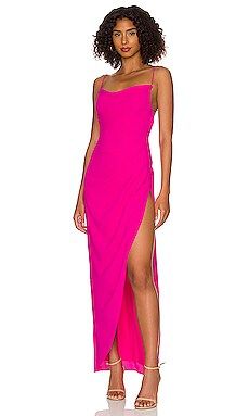 MORE TO COME Catalina Wrap Maxi Dress in Hot Pink from Revolve.com | Revolve Clothing (Global)