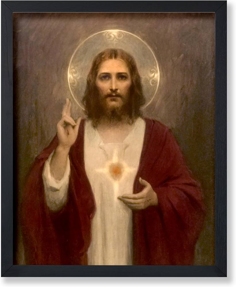 Poster Master Vintage Sacred Heart of Jesus Poster - Retro Jesus Christ Print - Christian Wall Ar... | Amazon (US)