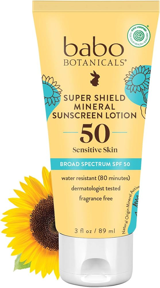 Babo Botanicals Sheer Mineral Sunscreen Lotion SPF 50 with 100% Mineral Active Ingredients for Ba... | Amazon (US)