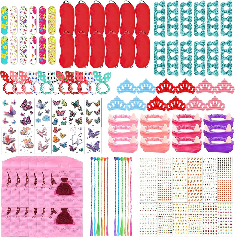 120 PCS Spa Party Favors for Girls Multiple Spa Party Supplies, with Nail File Toe Separators Pin... | Amazon (US)