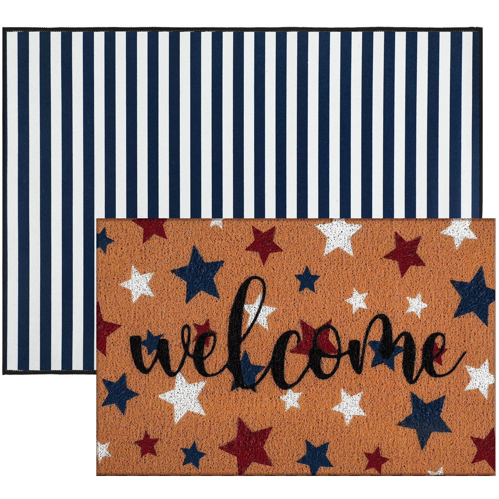 2 Pcs Door Mat Welcome Outdoor Non Slip Coir Mats Floor Layering Doormats Seasonal for Front Porc... | Amazon (US)