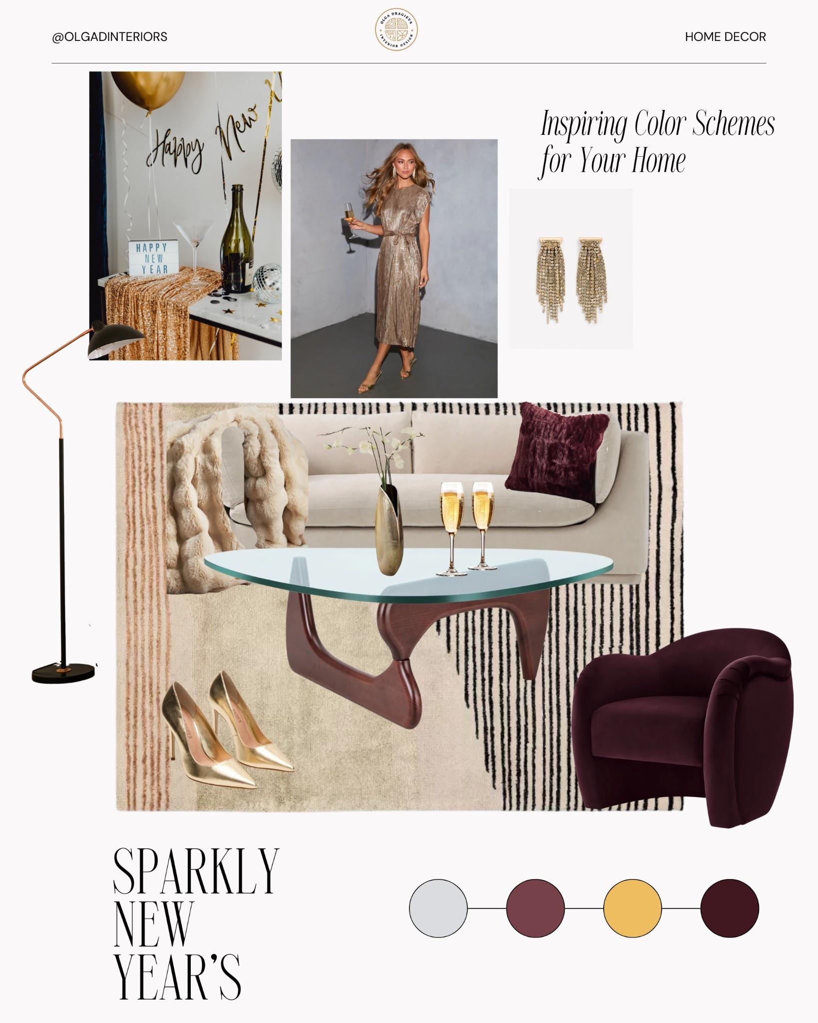 New Year’s Day celebrations, cosy living room, neutral sofa, merlot accent chair, Noguchi style coffee table, golden dress and shoes. #newyears #partydress #partyshoes

#LTKSeasonal #LTKHoliday #LTKHome