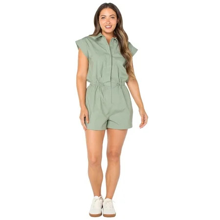 Celebrity Pink Juniors Short Sleeve Bungee Waist Romper | Walmart (US)