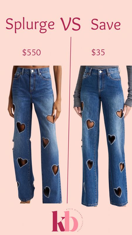 Alice & Olivia Heart Jeans 
Alice & Olivia Heart jeans dupes  

#LTKstyletip #LTKSeasonal #LTKfindsunder50