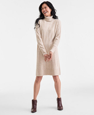 Style & Co Women's Ribbed Turtleneck Sweater Dress, Macy's Exclusive - Macy's | Macy's