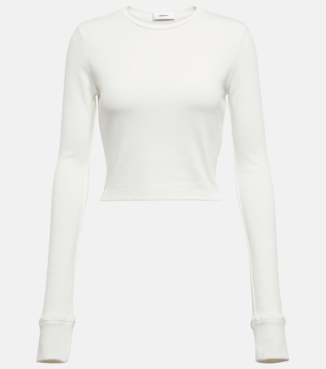 x Hailey Bieber HB cotton-blend jersey crop top | Mytheresa (US/CA)