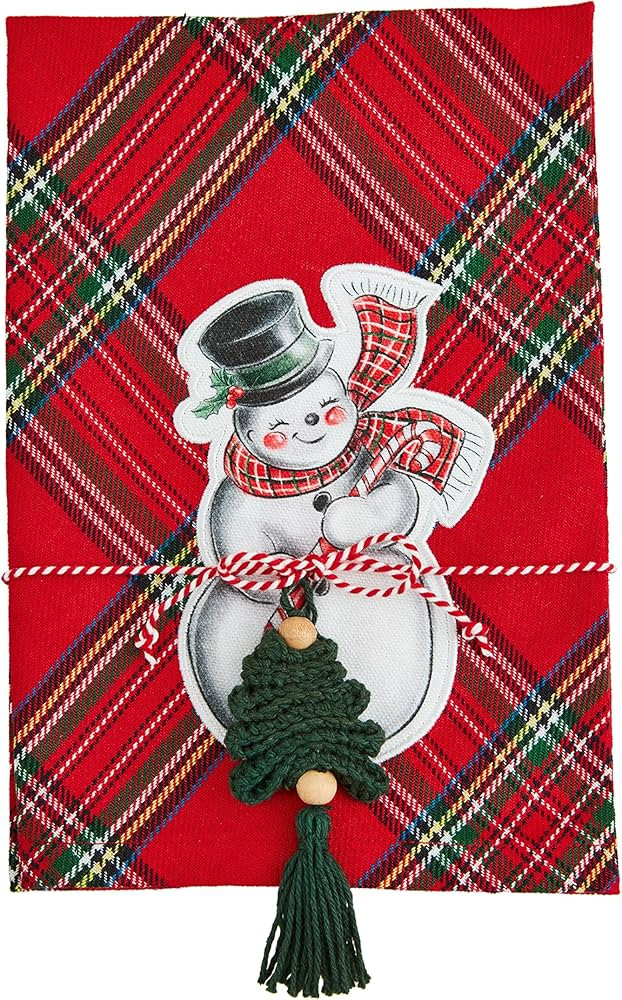 Mud Pie Patch Tartan Towel, Snowman, 21" x 14" | Amazon (US)