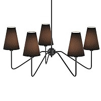 Electro bp;30" Dia 5-Arm Classic Chandeliers Matt Black with White Linen Shades,Light Fixture for... | Amazon (US)