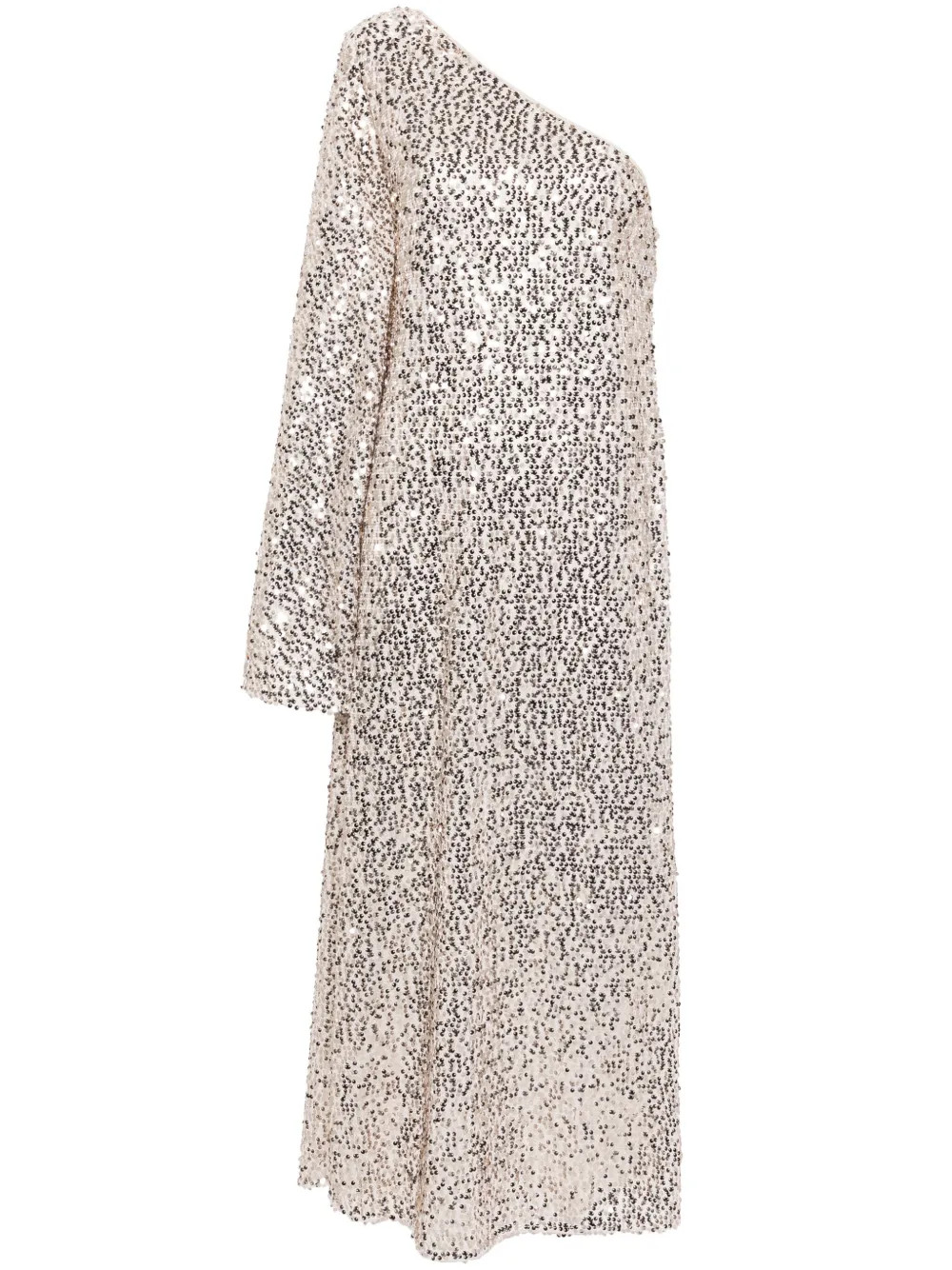 ROTATE BIRGER CHRISTENSEN Sequin Embellished one-shoulder Dress | Neutrals | FARFETCH | Farfetch Global