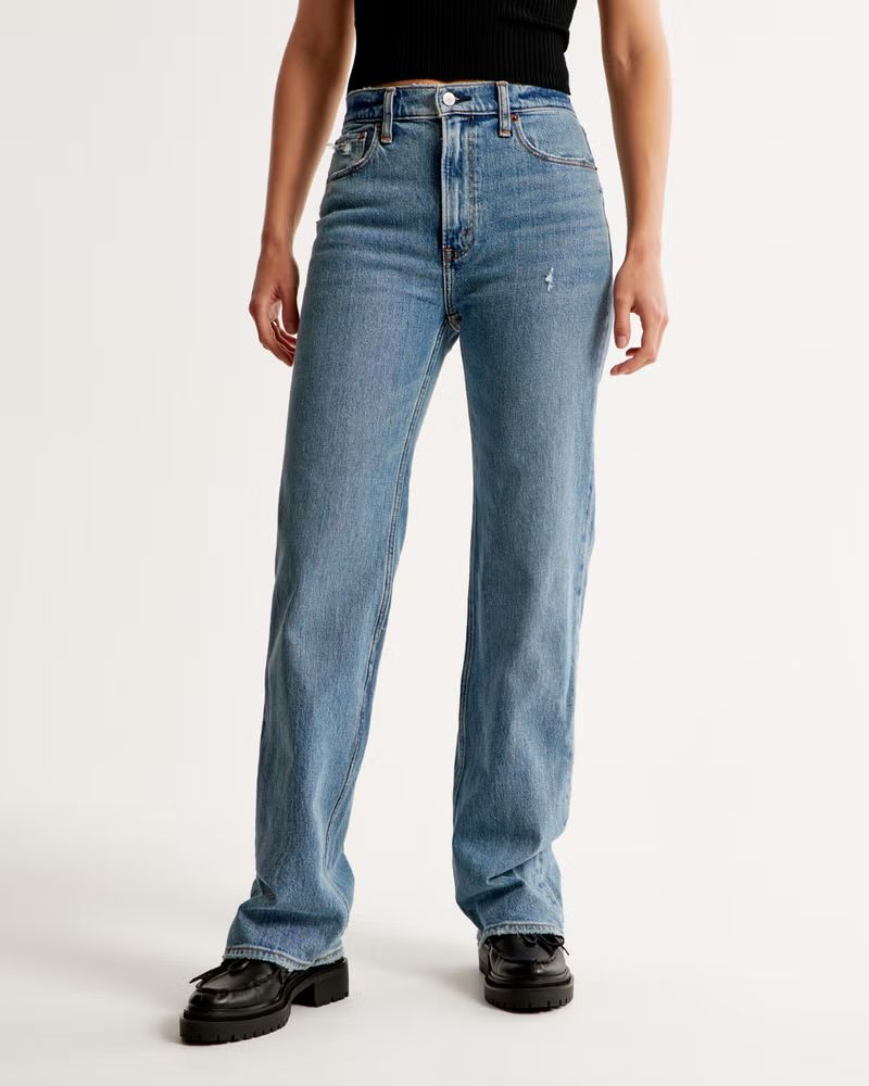 Women's High Rise 90s Relaxed Jean | Women's Bottoms | Abercrombie.com | Abercrombie & Fitch (UK)