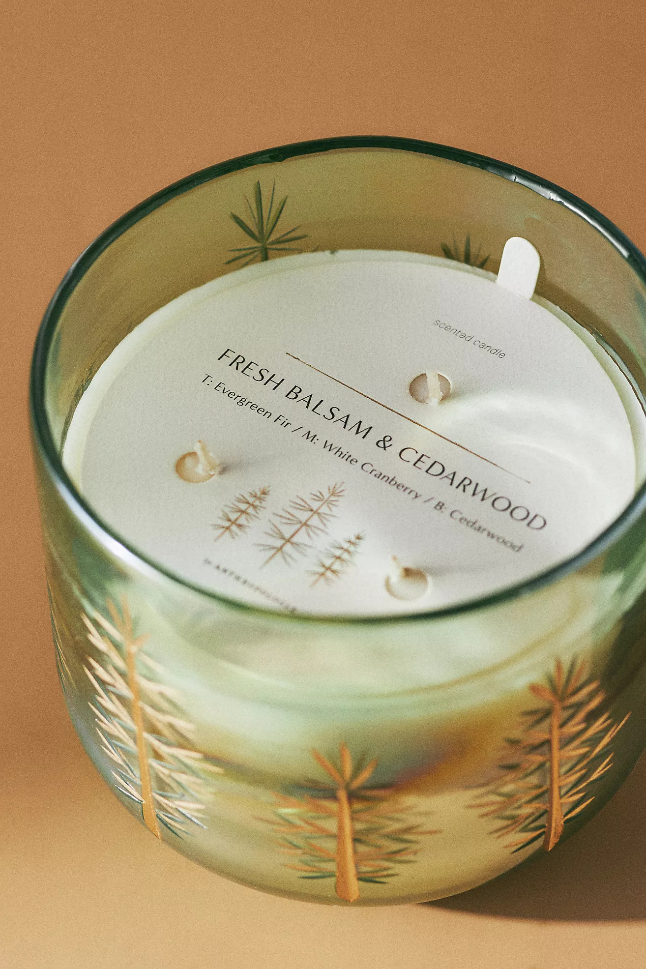 Gilded Evergreen Woody Fresh Balsam & Cedarwood Glass Candle | Anthropologie (US)