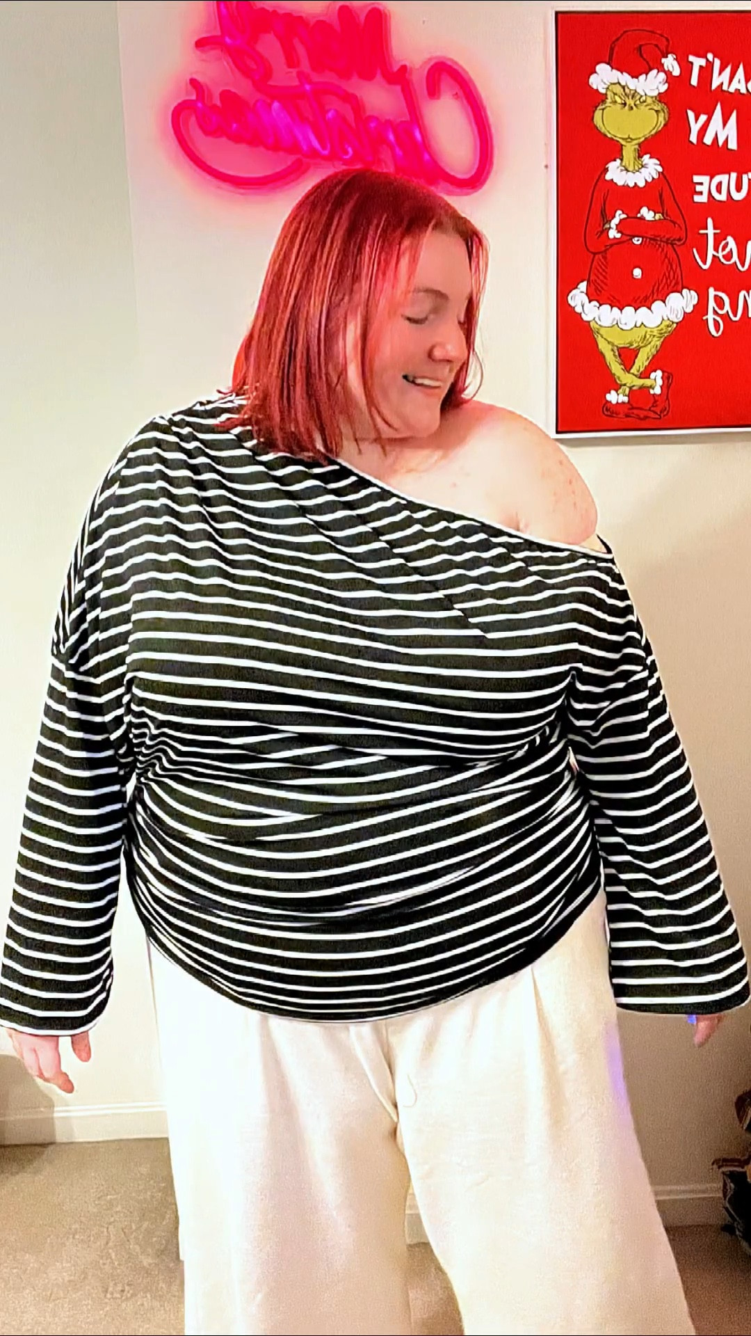 WDIRARA Plus Size Striped Asymmetrical Top Try On

#LTKMidsize #LTKPlusSize #LTKFindsUnder50