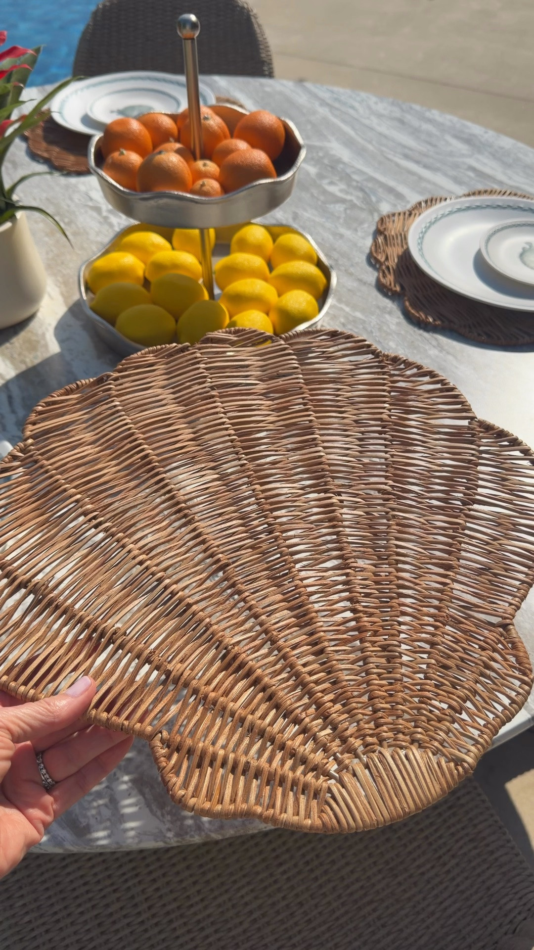 Target outdoor dining! Love the seashell shaped placemats and the rope braiding on the melamine

#LTKHome