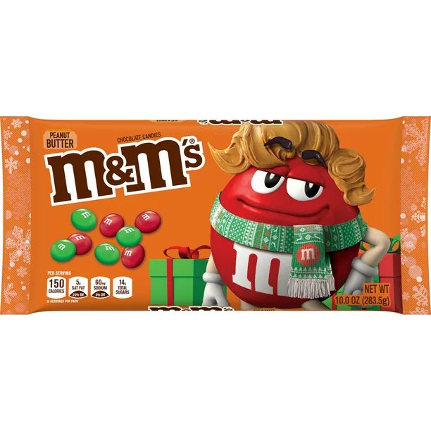 M&M'S Peanut Butter Chocolate Christmas Candy 10oz | Walmart (US)