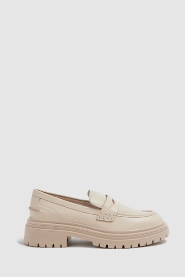 Leather Chunky Cleated Loafers | Reiss UK
