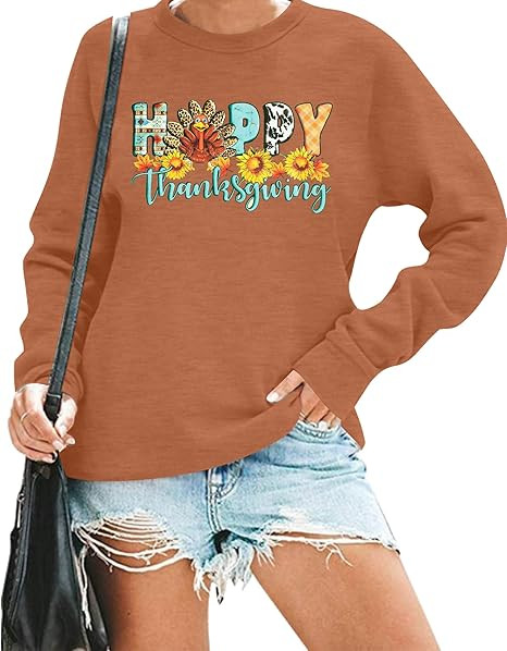 UNIQUEONE Thanksgiving Sweatshirt Women Thanksgiving Pumpkin Pie Shirt Funny Fall Thanksgiving Da... | Amazon (US)