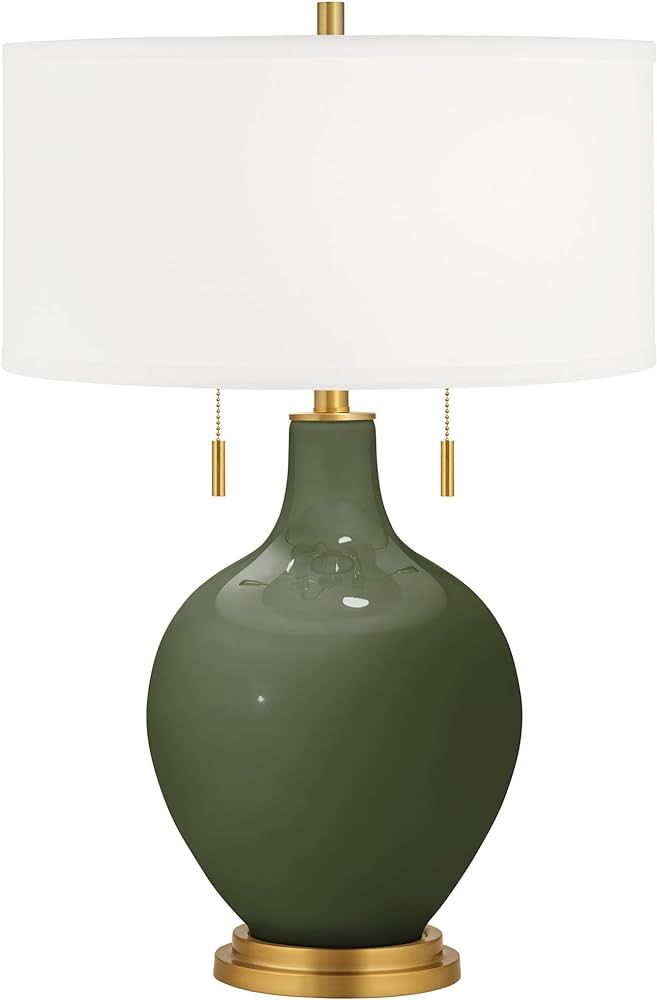 Color + Plus Toby Brass 28" Secret Garden Green Glass Table Lamp | Amazon (US)