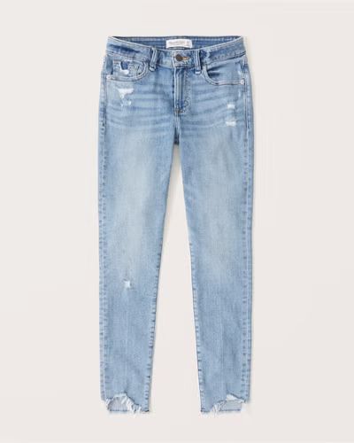 Women's Mid Rise Super Skinny Ankle Jeans | Women's Bottoms | Abercrombie.com | Abercrombie & Fitch (US)