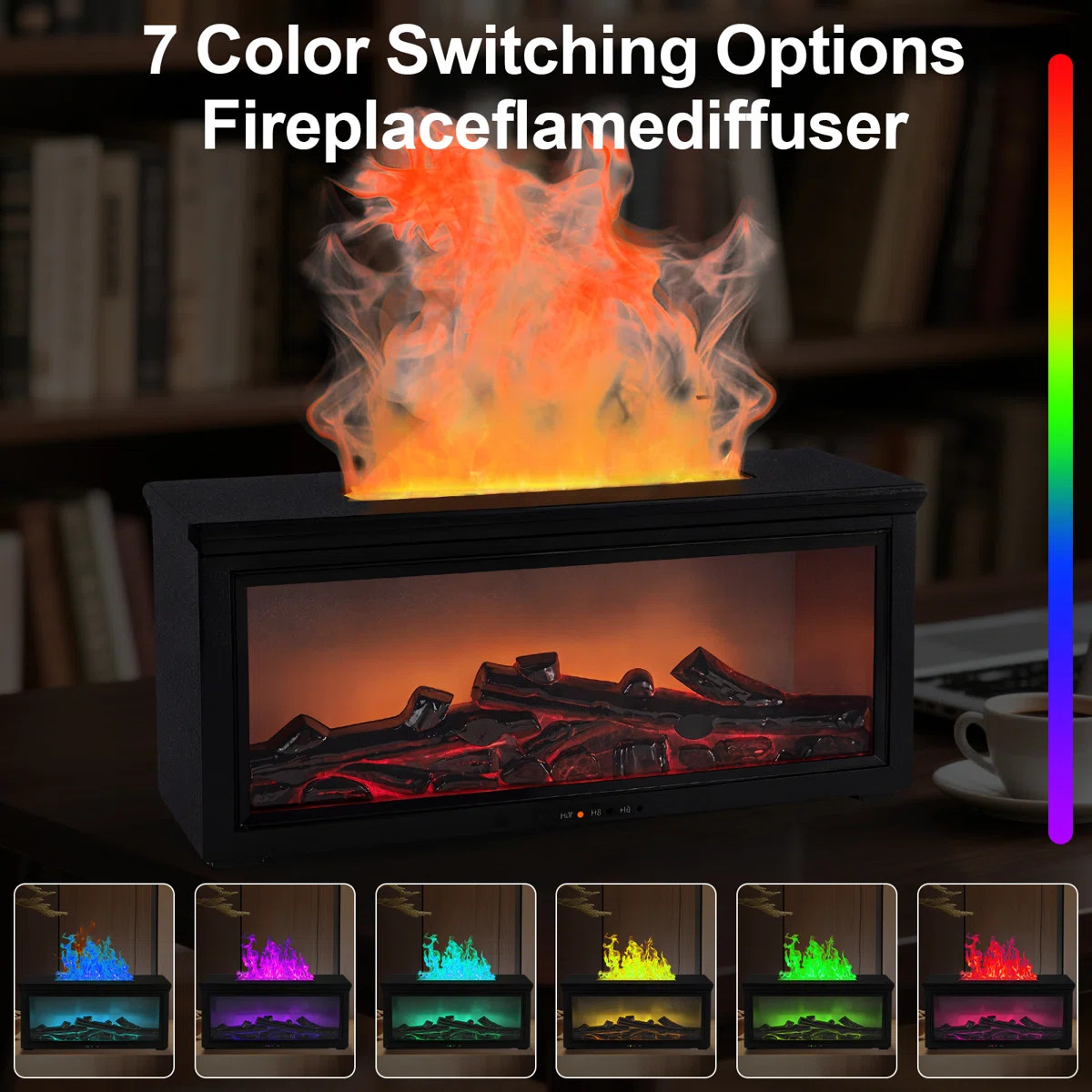 Winston Porter Fireplace Humidifier Diffuser With 7-Color Light And Timer For Bedroom, Office, Yo... | Wayfair North America