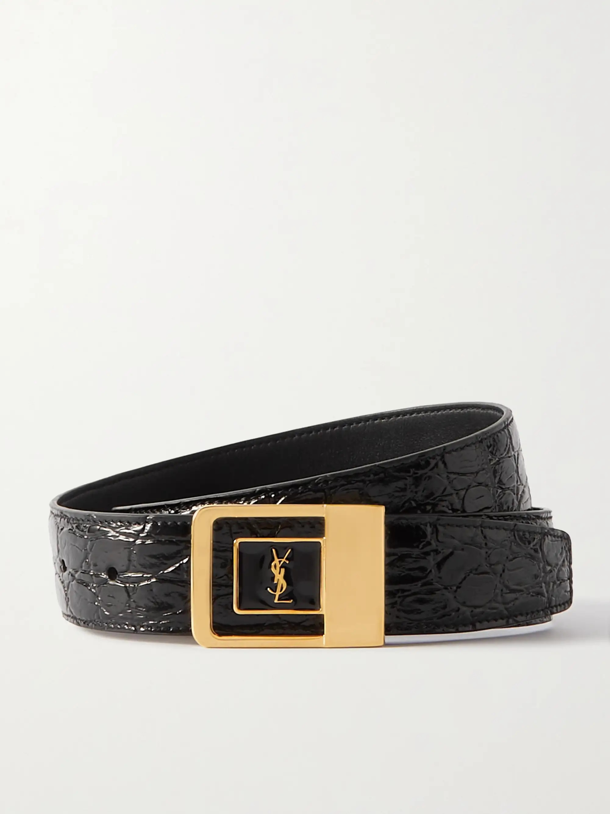 Croc-effect leather belt | NET-A-PORTER (UK & EU)