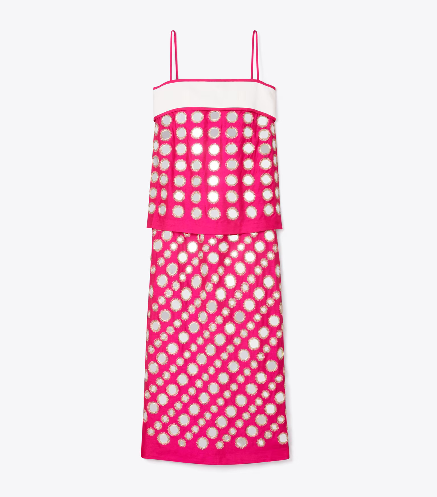 Layered Hand-Done Mirrorwork Dress: Women's Designer Dresses | Tory Burch | Tory Burch (US)