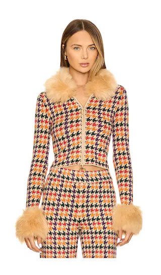 Show Me Your Mumu Zermatt Faux Fur Zip Up in Orange,Tan. - size M | Revolve Clothing (Global)