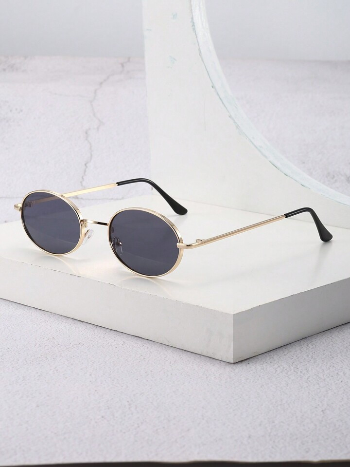 1 Peça Fashionable Metal Moldura Oval Mulheres Óculos Adequado Para Vestuário Diário | SHEIN