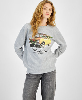 Love Tribe Juniors' Bronco Christmas Crewneck Sweatshirt - Macy's | Macy's