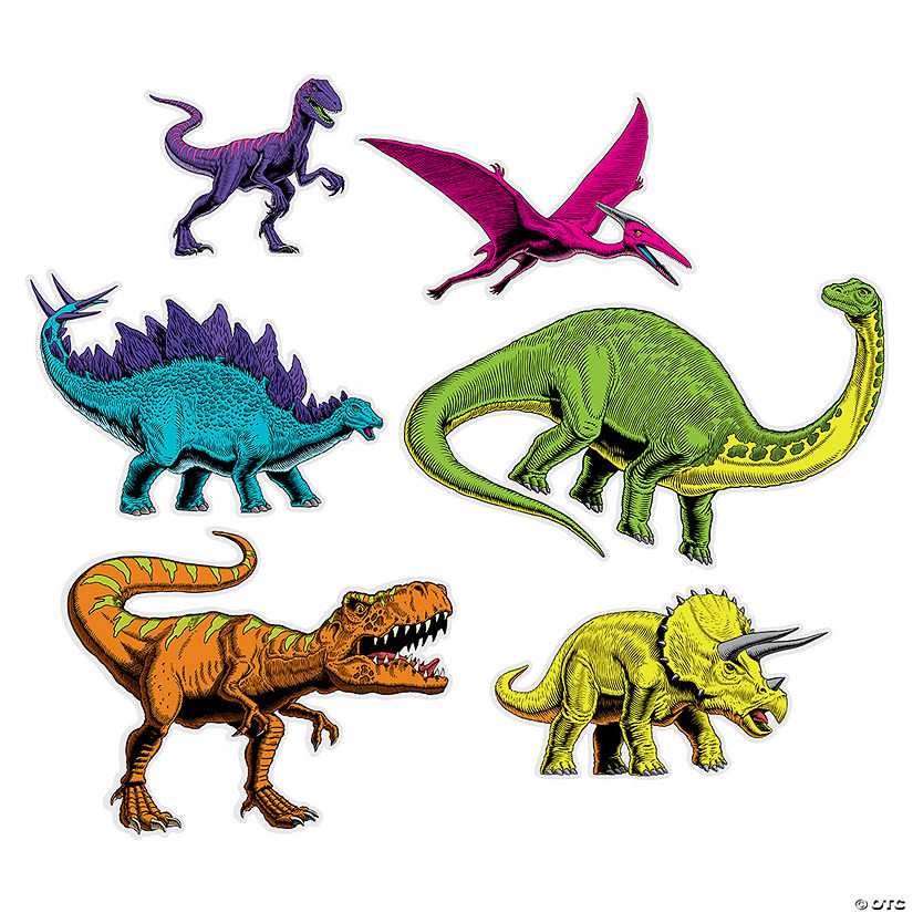 Dinosaur Wall Cutouts - 6 Pc. | Oriental Trading Company