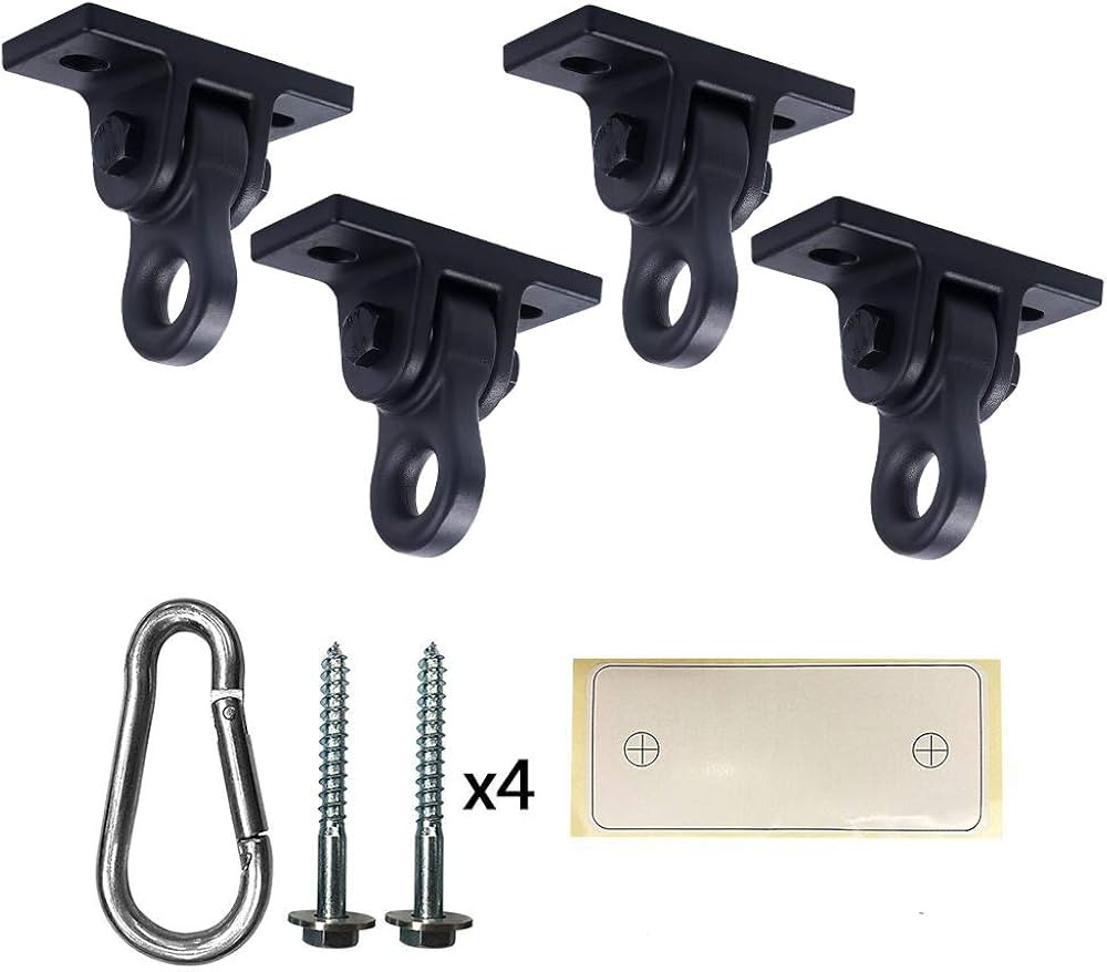 Heavy Duty Black Swing Hangers Screws Bolts Included Over 5000 lb Capacity Playground Porch Yoga ... | Amazon (US)