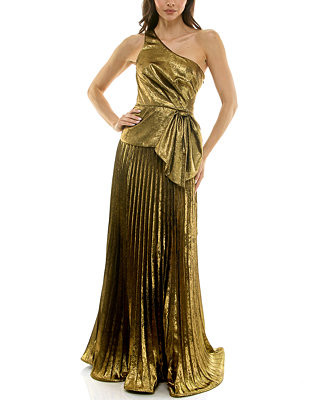 Women's One-Shoulder Flounce Hem Ball Gown | Macy's