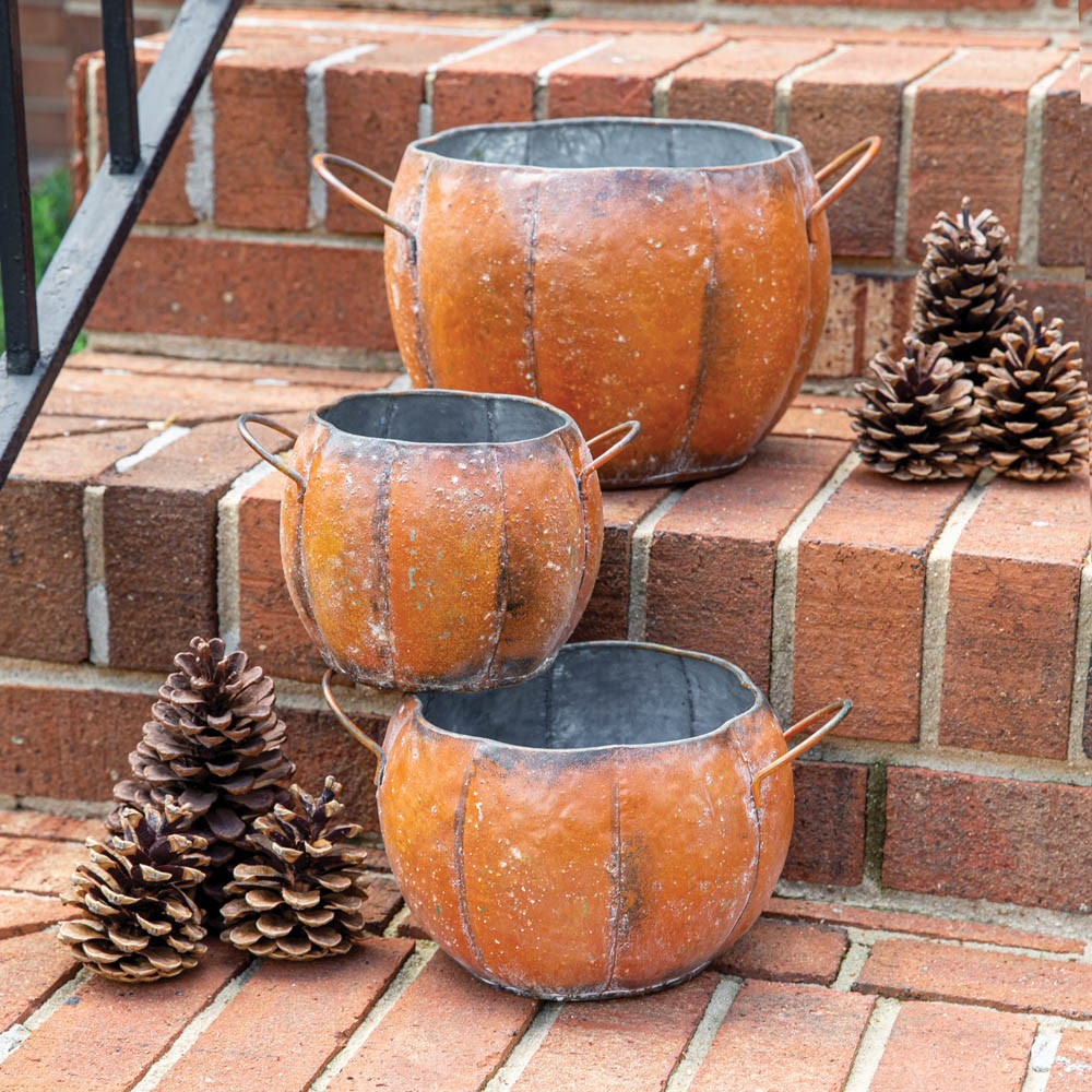 Metal Pumpkin Container- 3 Sizes Available | The Nested Fig