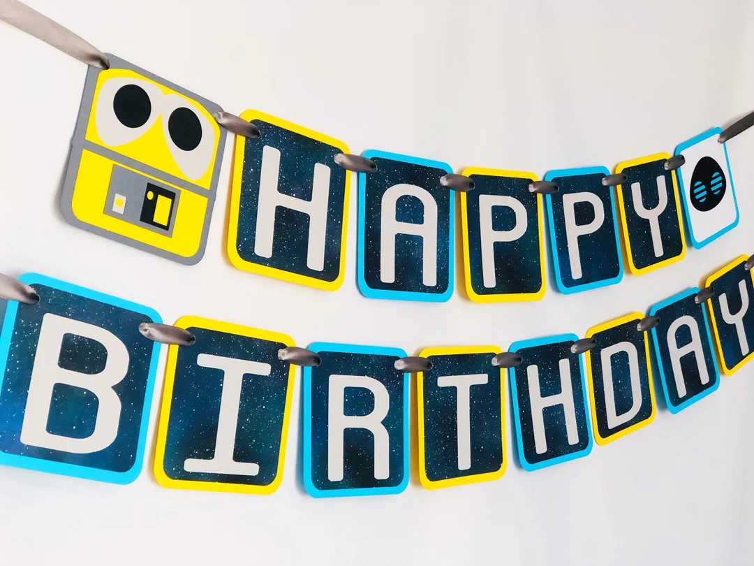 Wall-E Birthday Banner: Space Party Decorations | Etsy (Global)