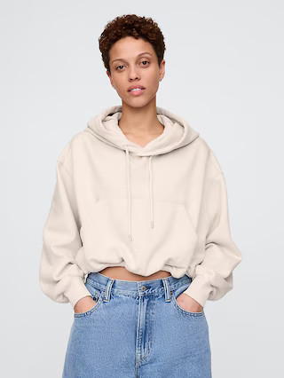 Heavyweight French Terry Cropped Bubble Hoodie | Gap (US)