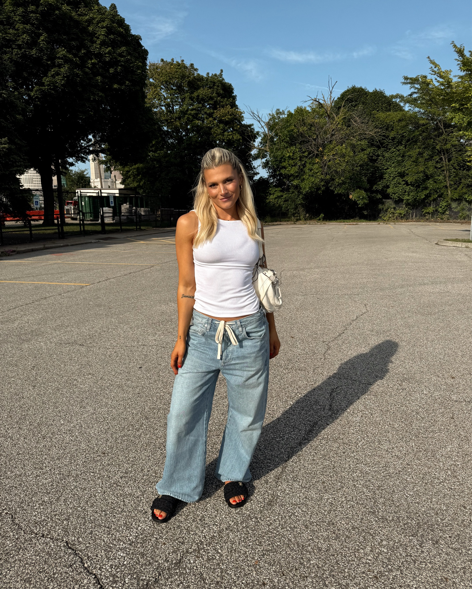 Favorite jeans ever sized up 2 sizes for them to be very baggy!🤍☁️ love this basic tank☁️🤍

#LTKFallSale #LTKStyleTip #LTKSeasonal