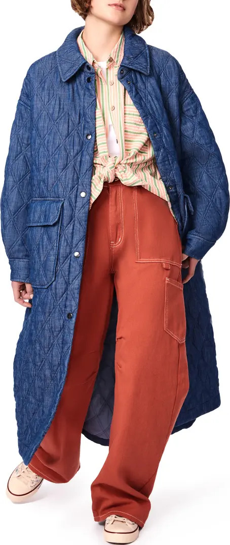 BERNIE Oversize Quilted Denim Coat | Nordstrom | Nordstrom