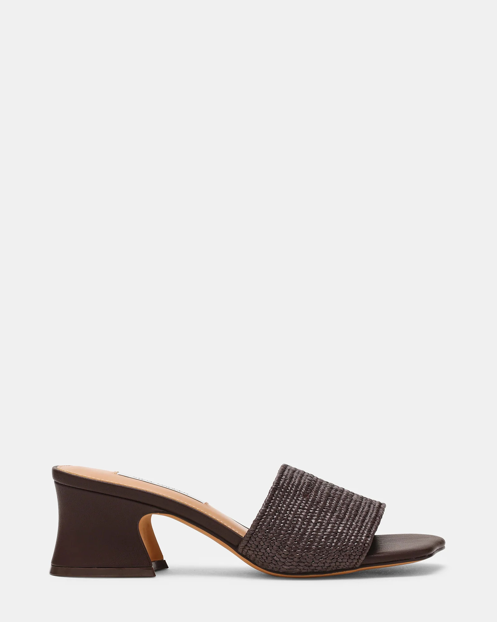 FROLIC Brown Raffia Mule Wavy Toe Women's Block Heel | Steve Madden (US)
